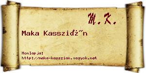 Maka Kasszián névjegykártya
